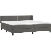 Syfax Boxspringbett mit Matratze Dunkelgrau 200x200 cm Samt