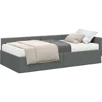 Syfax Eckbettgestell mit Matratze Sonstiges 2 pcs Grau Stoff