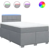 Syfax Boxspringbett mit Matratze Hellgrau 120x200 cm Stoff