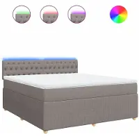 Syfax Boxspringbett mit Matratze Taupe 180x200 cm Stoff