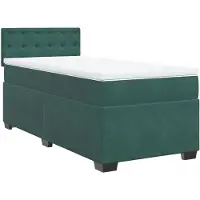 Syfax Boxspringbett mit Matratze Dunkelgrün 80x200 cm Samt