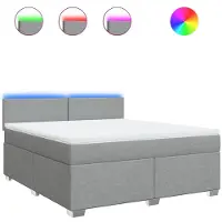 Syfax Boxspringbett mit Matratze Hellgrau 180x200 cm Stoff