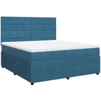 Syfax Boxspringbett mit Matratze Dunkelblau 180x200 cm Samt