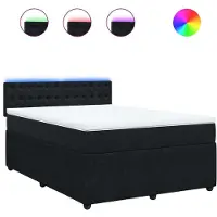 Syfax Boxspringbett mit Matratze Schwarz 160x200 cm Samt