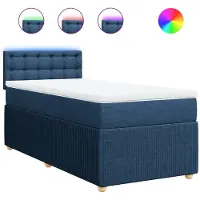 Syfax Boxspringbett mit Matratze Blau 90x190 cm Stoff
