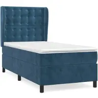 Syfax Boxspringbett mit Matratze Dunkelblau 90x200 cm Samt