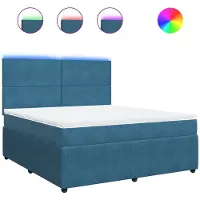 Syfax Boxspringbett mit Matratze Blau 180x200 cm Samt