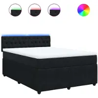 Syfax Boxspringbett mit Matratze Schwarz 140x190 cm Samt