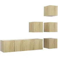 vidaXL 6-tlg. TV-Schrank-Set Sonoma-Eiche Holzwerkstoff