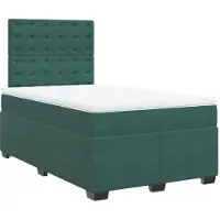 Syfax Boxspringbett mit Matratze Dunkelgrün 120x190 cm Samt