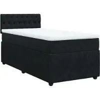 Syfax Boxspringbett mit Matratze Schwarz 100x200 cm Samt