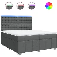 Syfax Boxspringbett mit Matratze Dunkelgrau 200x200 cm Stoff