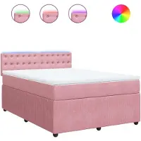 Syfax Boxspringbett mit Matratze Rosa 160x200 cm Samt