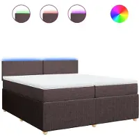 Syfax Boxspringbett mit Matratze Dunkelbraun 200x200 cm Stoff