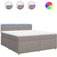 Syfax Boxspringbett mit Matratze Taupe 180x200 cm Stoff