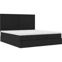 Syfax Ottoman-Bett mit Matratze Schwarz 160x200 cm Stoff
