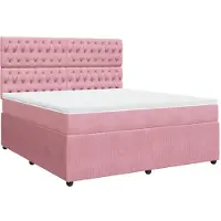 Syfax Boxspringbett mit Matratze Rosa 180x200 cm Samt