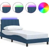 Syfax Bettgestell ohne Matratze "Hanko" Blau 90x190 cm Stoff