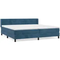 Syfax Boxspringbett mit Matratze Dunkelblau 200x200 cm Samt