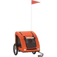 Syfax Fahrradanhänger für Hunde Orange Oxford-Gewebe und Eisen