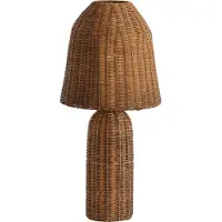 Light & Living Rattan-Tischlampe Mandor Ø 28,5 cm – natürliches Rattan