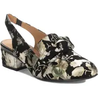 MACIEJKA Pumps mit 5,5 cm Blockabsatz, Blumenmuster und mandelförmiger Spitze