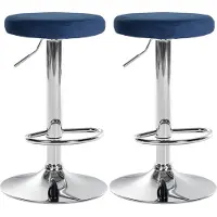 CLP 2er Set Barhocker Ponte Samt chrom - grau