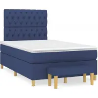 Syfax Boxspringbett mit Matratze Blau 120x190 cm Stoff