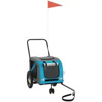 Syfax Fahrradanhänger Hunde Blau und Schwarz Oxford-Gewebe & Eisen