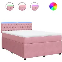 Syfax Boxspringbett mit Matratze Rosa 160x200 cm Samt