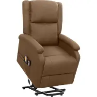 Syfax Massagesessel mit Aufstehhilfe Braun Stoff