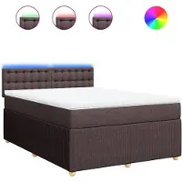 Syfax Boxspringbett mit Matratze Dunkelbraun 140x190 cm Stoff