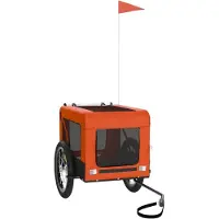 vidaXL Möbel Fahrradanhänger Hunde Orange und Schwarz Oxford-Gewebe & Eisen - Hundebuggys CLORIS1860384