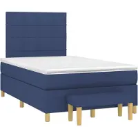 Syfax Boxspringbett mit Matratze Blau 120x190 cm Stoff