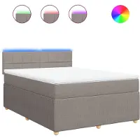 Syfax Boxspringbett mit Matratze Taupe 140x200 cm Stoff