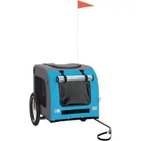 vidaXL "SALE 2026" Fahrradanhänger Hunde Blau und Grau Oxford-Gewebe & Eisen - Fahrradanhänger DE5976738