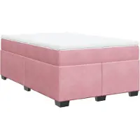 Syfax Boxspringbett mit Matratze Rosa 120x200 cm Samt