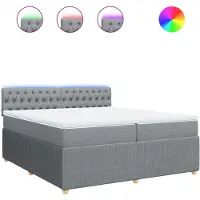 Syfax Boxspringbett mit Matratze Hellgrau 200x200 cm Stoff