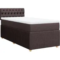 Syfax Boxspringbett mit Matratze Dunkelbraun 90x200 cm Stoff