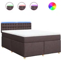 Syfax Boxspringbett mit Matratze Dunkelbraun 160x200 cm Stoff