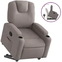 Syfax Relaxsessel mit Aufstehhilfe Taupe Stoff