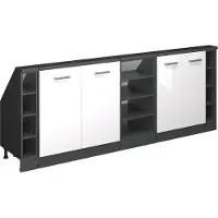 Vicco Dachschrägenschrank-Set Rion, 5er Set, Weiß Hochglanz/Anthrazit/Anthrazit