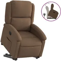 Syfax Relaxsessel mit Aufstehhilfe Braun Stoff