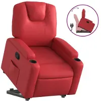 Syfax Relaxsessel mit Aufstehhilfe Rot Kunstleder