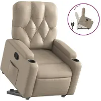 Syfax Relaxsessel mit Aufstehhilfe Cappuccino-Braun Kunstleder