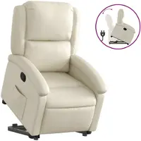 Syfax Relaxsessel mit Aufstehhilfe Creme Kunstleder
