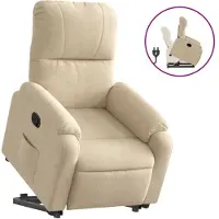 Syfax Relaxsessel mit Aufstehhilfe Creme Mikrofasergewebe