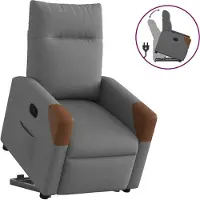 Syfax Relaxsessel mit Aufstehhilfe Dunkelgrau Stoff