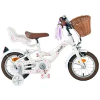 Volare Blossom Kinderfahrrad - Mädchen - 12 Zoll - Weiss - Zwei Handbremsen