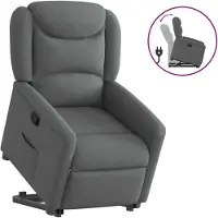 Prolenta Maison Exclusive - Relaxsessel mit Aufstehhilfe Dunkelgrau Stoff